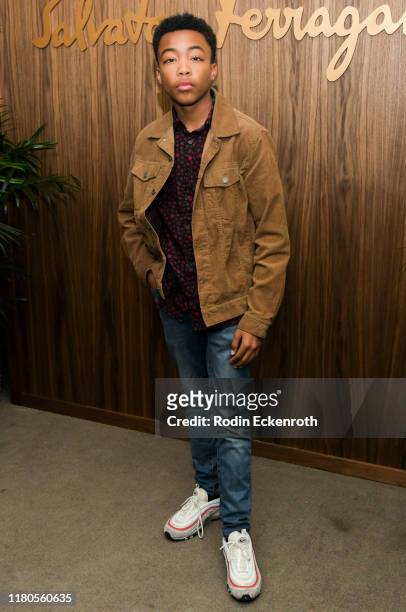 Asante Blackk attends ELLE x Ferragamo Hollywood Rising Party at Sunset Tower on October 11, 2019 in Los Angeles, California.