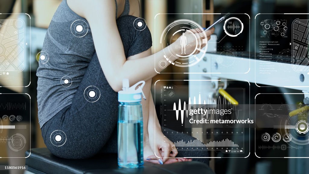 Concepto de sensación de signos vitales. Internet de las cosas. Tecnología de la salud.