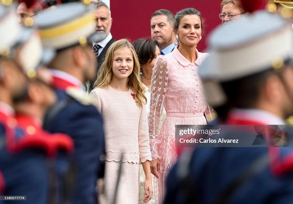 Spanish Royals Attend The National Day Military Parade