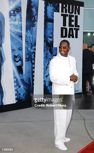 Actor/comedian Martin Lawrence attends the premiere of "Martin Lawrence Live: Runteldat" at the Arclight Cinerama Dome on July 29, 2002 in Hollywood,...