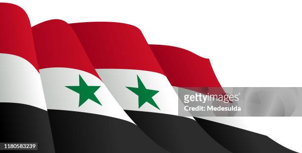 flagge von syrien - syrian flag stock-grafiken, -clipart, -cartoons und -symbole