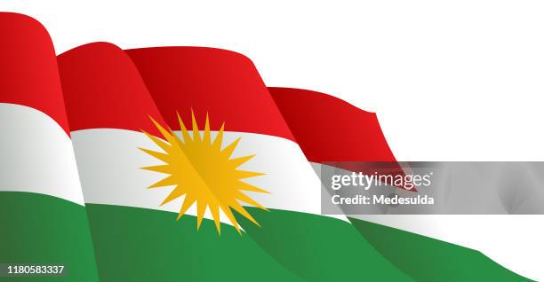 flag of kurdistan - kurdish flag stock illustrations