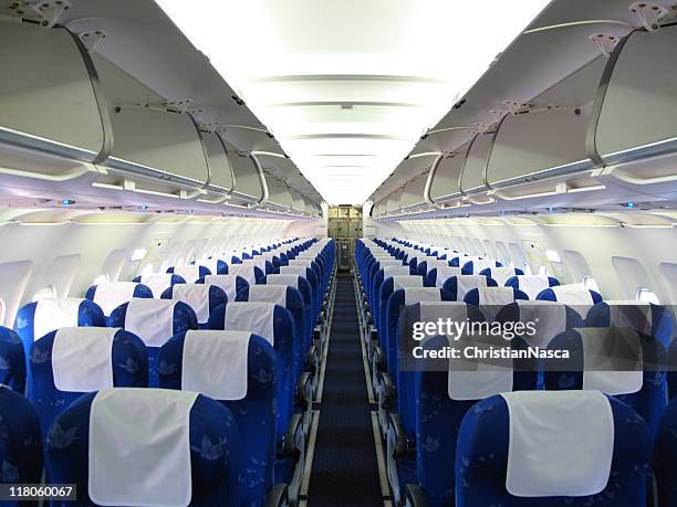 airplane interior - airplane interior stockfoto's en -beelden