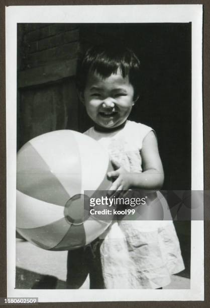 cute little girl monochrome old photo - 1983 stock pictures, royalty-free photos & images
