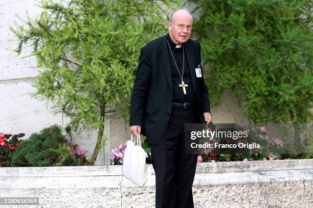 Archbishop of Wien cardinal Christoph Schonborn leaves the Paul VI Hall a the end of a session of the Synod For Amazon on October 12, 2019 in Vatican...