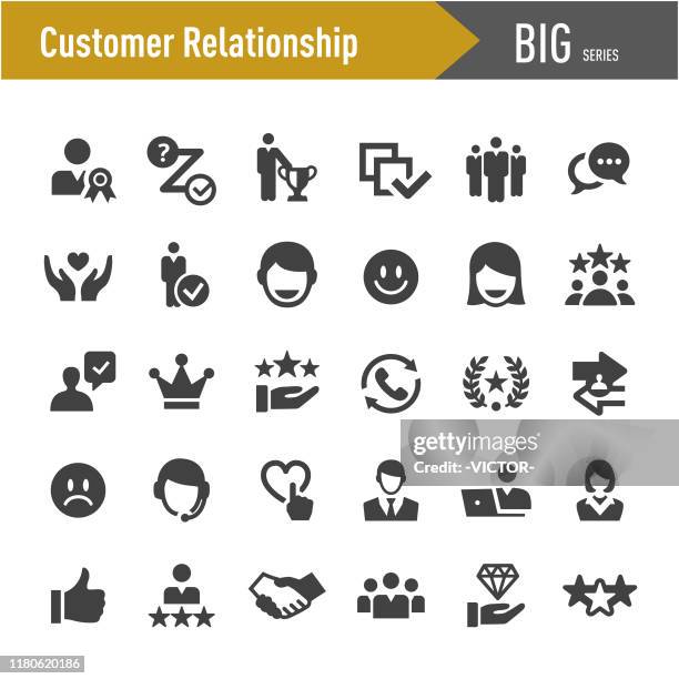 stockillustraties, clipart, cartoons en iconen met klantrelatie-pictogrammen-grote series - online winkelen
