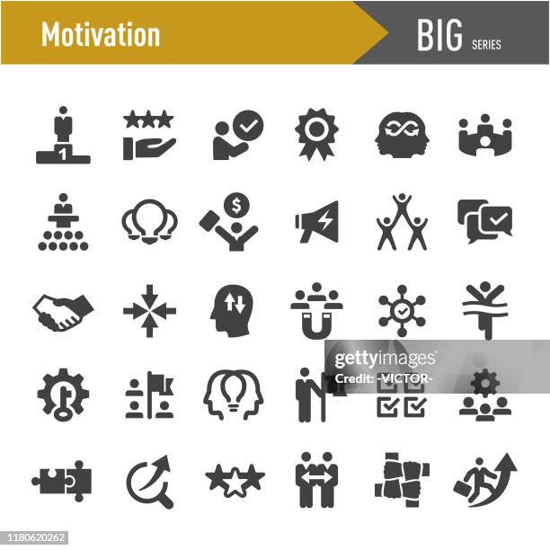 motivation icons - big series - talent show stock illustrations