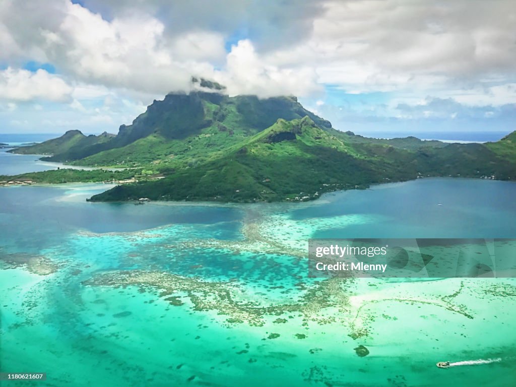 Bora Bora Island Français Polynésie Vue aérienne