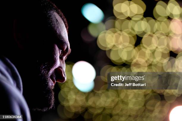 Abubakar Nurmagomedov interacts with media during UFC Fight Night Ultimate Media Day at Arbat Hall on November 7, 2019 in Moscow, Russia.