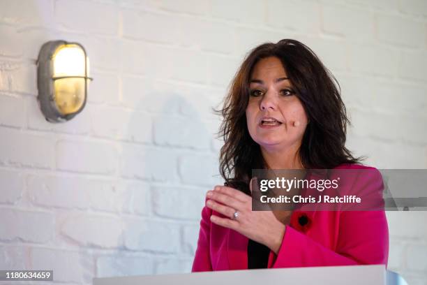 Liberal Democrats politician Heidi Allen speaks at a press conference announcing a 'remain alliance pact' with the Liberal Democrats, Green and Plaid...