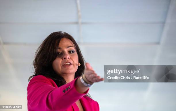 Liberal Democrats politician Heidi Allen speaks at a press conference announcing a 'remain alliance pact' with the Liberal Democrats, Green and Plaid...