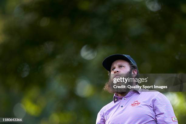 Andrew Johnston of England looks on during Day three of the Italian Open at Olgiata Golf Club on October 12, 2019 in Rome, Italy.