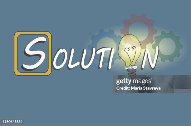 solutions. - technology driven processes stock illustrations