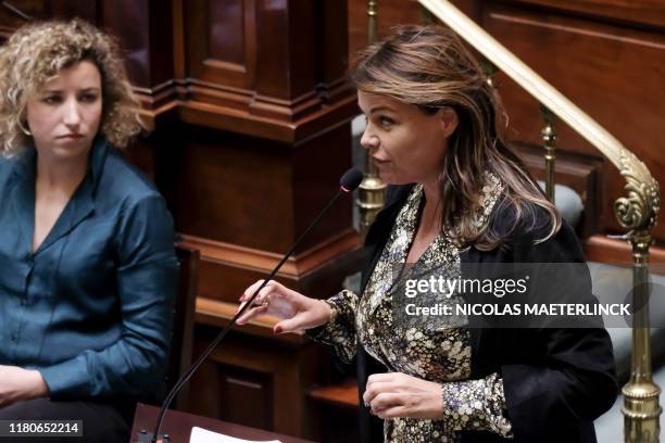 Open Vld's Goedele Liekens pictured during a plenary session of the chamber at the federal parliament in Brussels, Thursday 07 November 2019. BELGA...