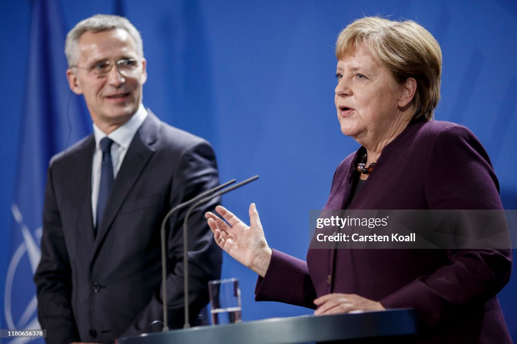 Merkel Meets With NATO Secretary General Jens Stoltenberg