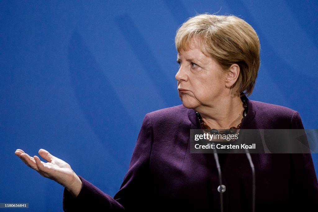 Merkel Meets With NATO Secretary General Jens Stoltenberg