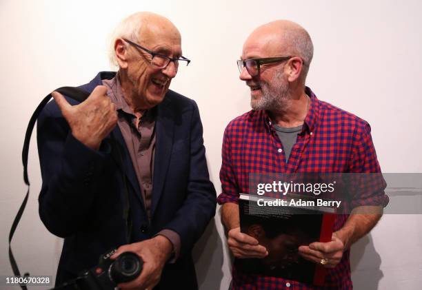 German photographer Thomas Höpker , and Michael Stipe, former singer of the band R.E.M., attend a presentation of Stipe's new photo book "Our...