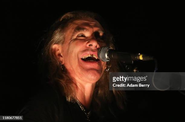 Justin Sullivan, singer of New Model Army, performs during a concert at Huxleys Neue Welt on October 12, 2019 in Berlin, Germany.