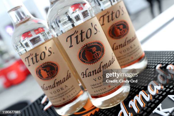 View of Tito's Vodka on display as Titans of BBQ presented by National Beef and Pat LaFrieda Meats hosted by Dario Cecchini, Pat LaFrieda and Michael...