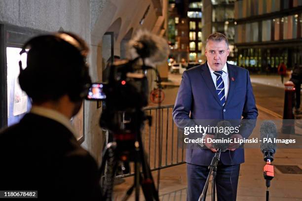 Dave Whellams speaks outside the Old Bailey in London after Svenson Ong-a-Kwie and a 17-year-old boy have been found guilty at the Old Bailey of...