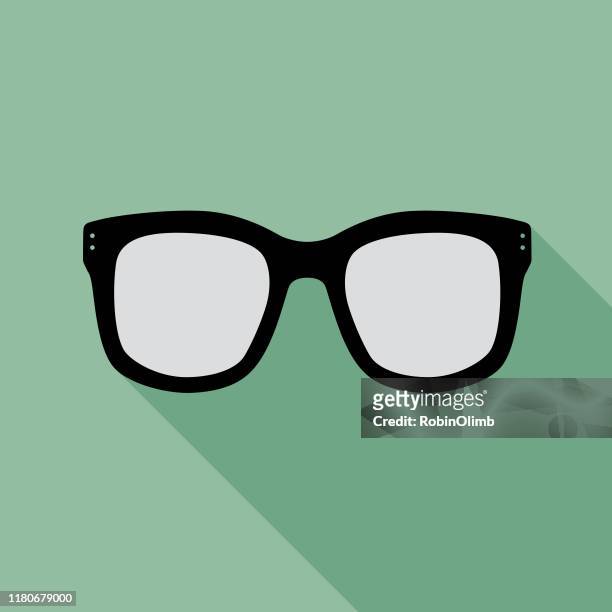 illustrazioni stock, clip art, cartoni animati e icone di tendenza di icona occhiali verde-verde 1 - occhiali a montatura spessa