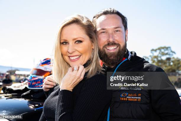 Liam Talbot, racing driver proposes to TV personality Charli Robinson on October 13, 2019 in Bathurst, Australia.