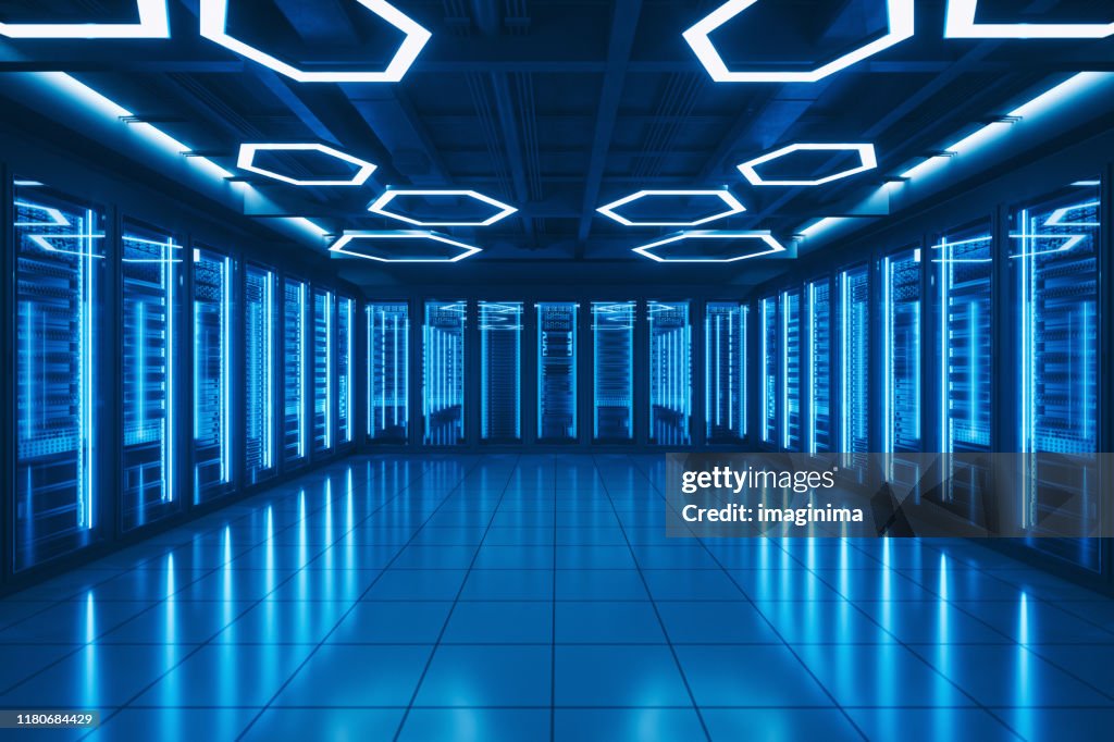 Futuristica data center server room