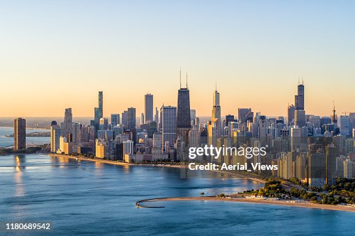 Chicago Aerial Cityscape at Sunrise Chicago Aerial Cityscape at Sunrise