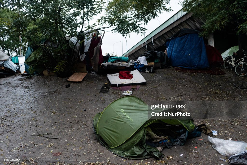 Evacuation Of A Migrant Camp In Paris