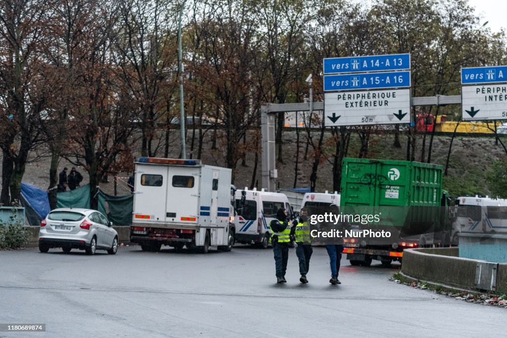 Evacuation Of A Migrant Camp In Paris