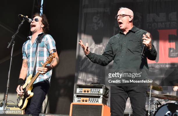 Jay Bentley and Greg Graffin of Bad Religion performs during the 2019 Aftershock Music Festival at Discovery Park on October 12, 2019 in Sacramento,...