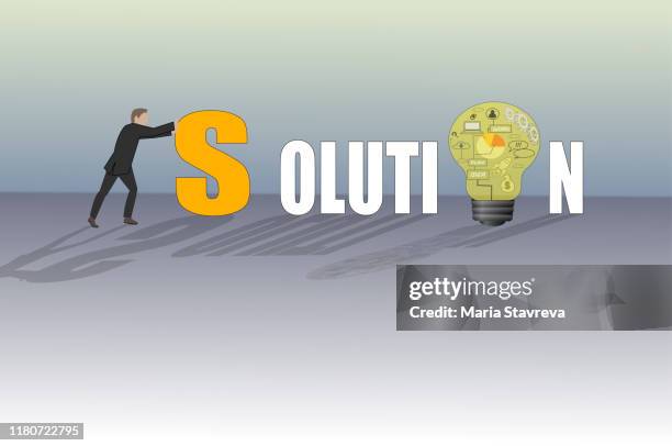 solution concept. - technology driven processes stock illustrations