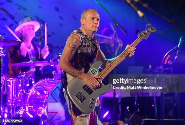 Chad Smith and Flea of The Red Hot Chili Peppers performs onstage during Oceana's Fourth Annual "Rock Under The Stars" Featuring The Red Hot Chili...