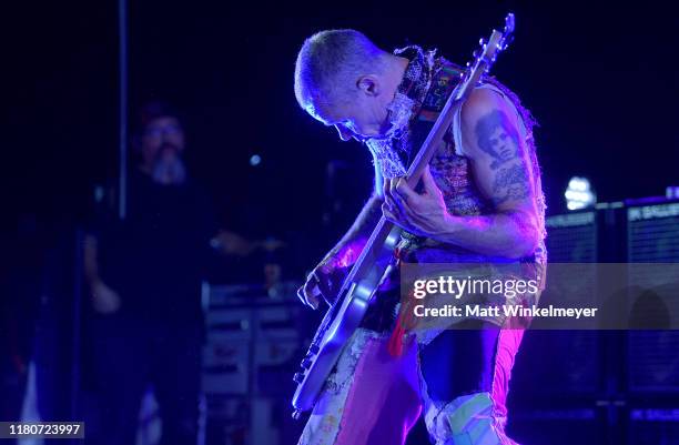 Flea of The Red Hot Chili Peppers performs onstage during Oceana's Fourth Annual "Rock Under The Stars" Featuring The Red Hot Chili Peppers on...