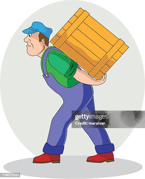 transport box - removal men stock illustrations