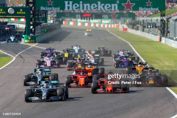 Start during the F1 Grand Prix of Japan at Suzuka Circuit on October 13, 2019 in Suzuka, Japan.