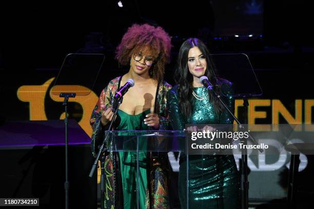 Modest Jones and comedian Rachel "Wolfie" Wolfson co-host the First Budtender Awards at Light Nightclub at Mandalay Bay Hotel and Casino on October...