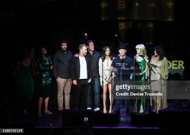 Of Round Meadow Holdings and Budtender Awards founder Keith Allen presents the Budtender 2019 Award at the First Budtender Awards at Light Nightclub...