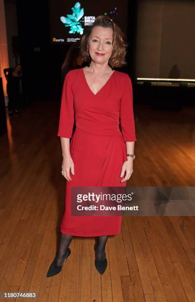 Lesley Manville attends the BAFTA Breakthrough Brits celebration event in partnership with Netflix at Banqueting House on November 7, 2019 in London,...