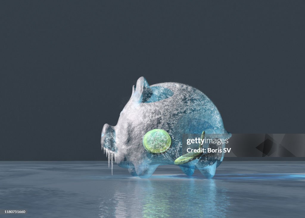 Frozen piggy bank