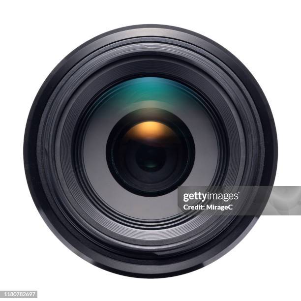 camera lens on white - カメラ　レンズ ストックフォトと画像