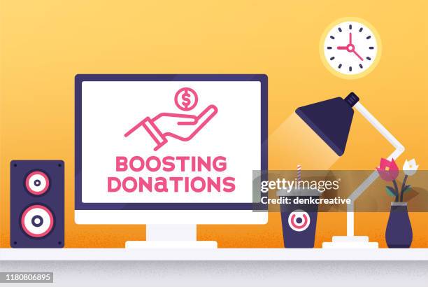 vector illustration concept for boosting donations - giving tuesday stock illustrations