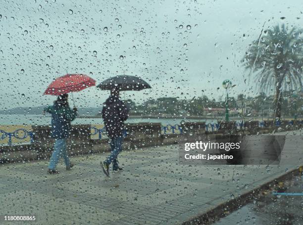 people in the rain - lluvia fotografías e imágenes de stock