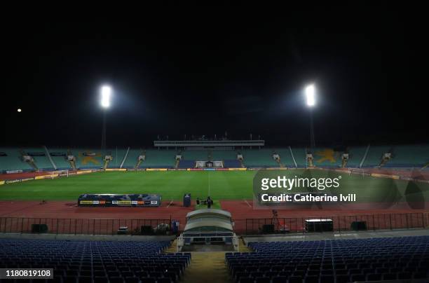 General view inside the stadium during a Press Conference ahead of the UEFA Euro 2020 qualifier between Bulgaria and England at Vasil Levski Stadium...