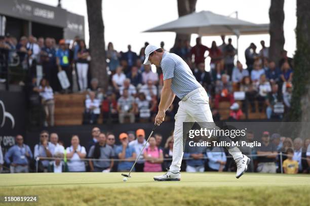 Matthew Fitzpatrick of England putts on the 9th green during Day Four of the Italian Open at Olgiata Golf Club on October 13, 2019 in Rome, Italy.