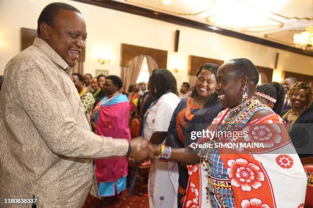 Kenya's President Uhuru Kenyatta , meeting with cultural leaders from different parts of the country, with prevalence of Female Genital Mutilationat...