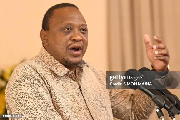 Kenya's President Uhuru Kenyatta,addressing cultural leaders from different parts of the country, with prevalence of Female Genital Mutilationat the...
