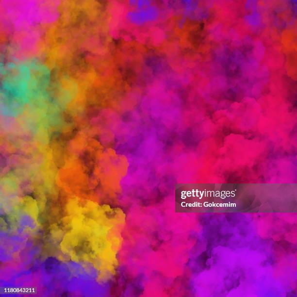 multi colored fog or smoke with the black background. multi colored vector cloudiness, mist or smog background. design element for greeting cards and labels, marketing, business card abstract background. - pink nebula stock illustrations