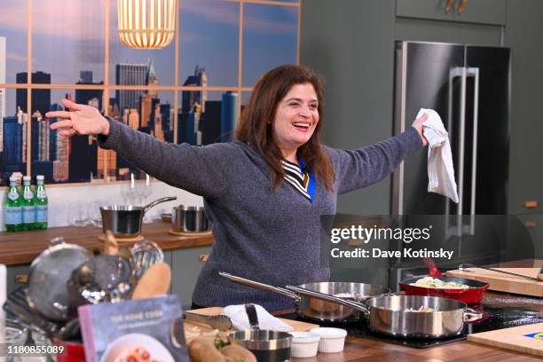 Chef Alex Guarnaschelli onstage for a culinary demonstration during the Grand Tasting presented by ShopRite featuring Culinary Demonstrations at The...