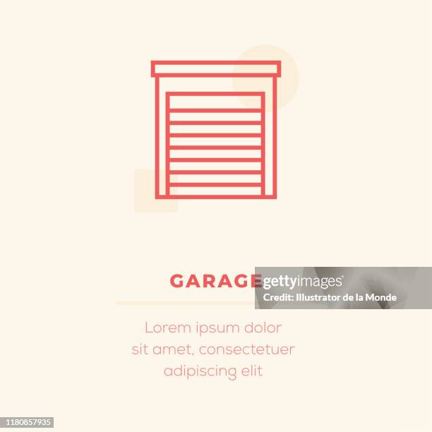 garage vector icon, stock illustration - garagentor stock-grafiken, -clipart, -cartoons und -symbole